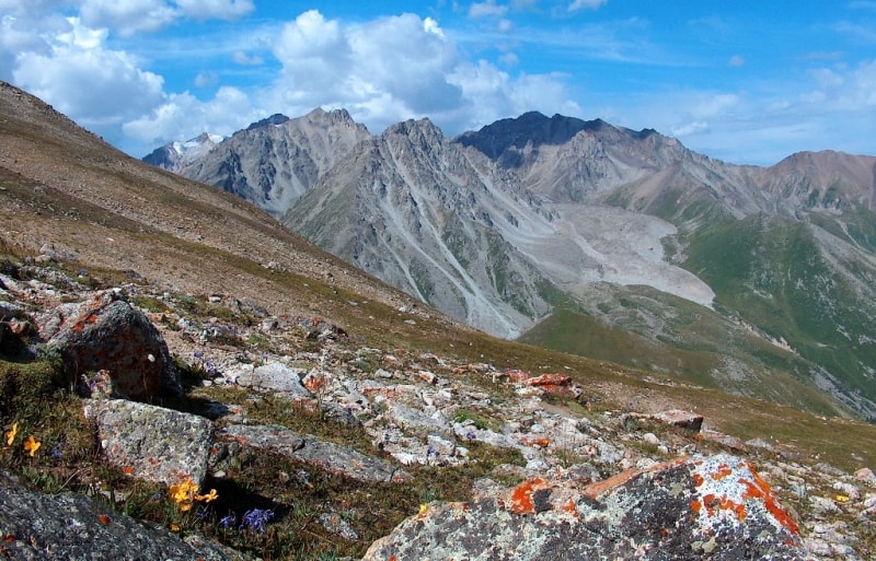 In mountains Zailiiskyi of Ala-Tau. The big Almaty gorge, in vicinities pass Dzhusaly-Kezen.